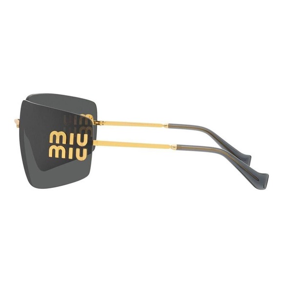 Miu Miu Sunglasses MU 54YS Gold Dark Grey 5AK5/S0 Women Wrap Logo AUTHENTIC main image 9